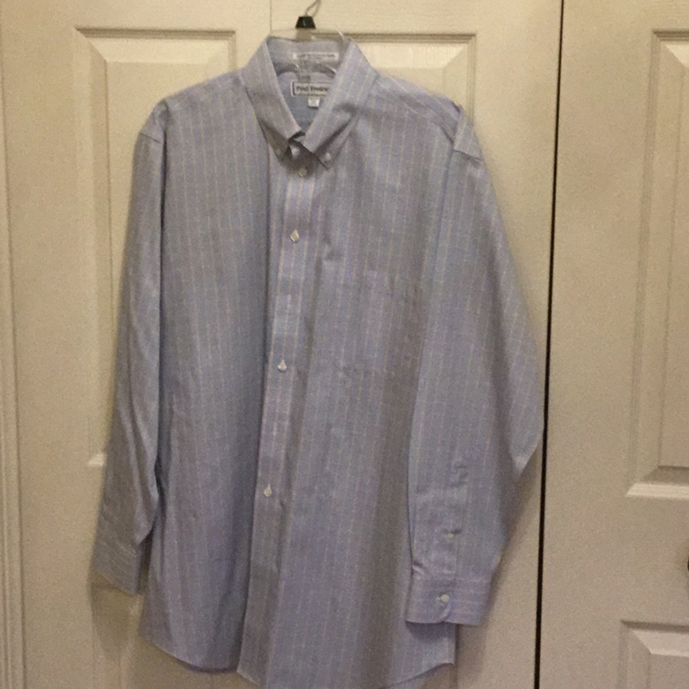 Paul Fredrick Blue Dress Shirt with Subtle Stripes